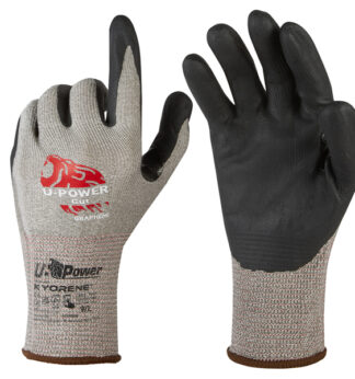 Guanti di protezione CUT taglia 10 grigio nero c/polsino nero U-Power