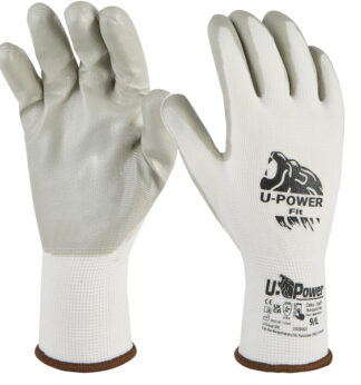 Guanti di protezione FIT taglia 10 bianco grigio c/polsino neroU-Power
