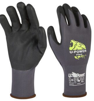 Guanti di protezione FLEX taglia 10 nero grigio c/polsino nero U-Power