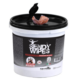 Secchiello da 100 salviette umidificate 26x27cm Sandy Wipes