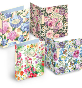 Raccoglitore a 4 anelli Pigna Nature Flowers 18,5x22cm anelli 30mm