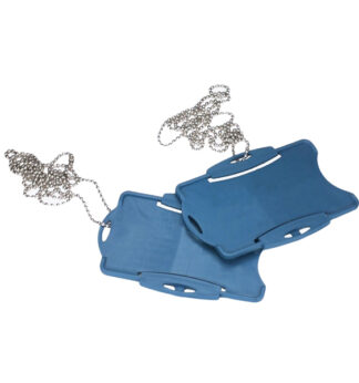 Porta badge detectabile con catenella colore blu