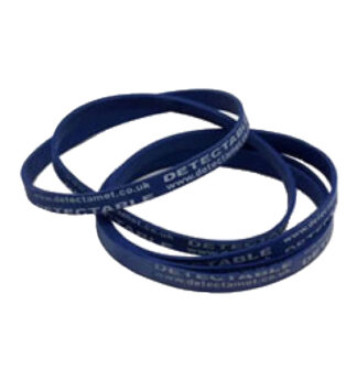 Confezione 50 elastici detectabili colore blu 70x6x1mm
