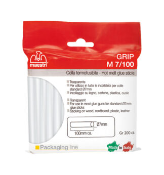 Colla termofusibile 10cm D.7mm in sacchetto da 200gr trasparente M7/100 Ro-Ma