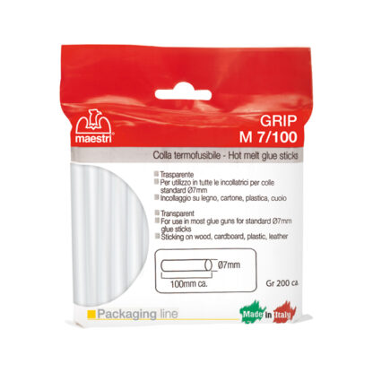 Colla termofusibile 10cm D.7mm in sacchetto da 200gr trasparente M7/100 Ro-Ma
