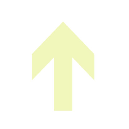 Freccia a punta fotoluminescente adesiva 132x189mm colore giallo
