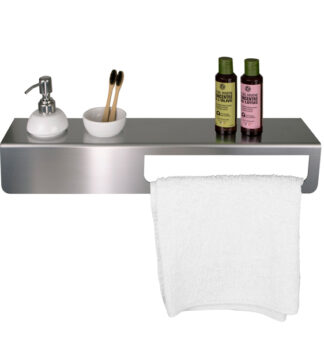 Mensola con portasalviette in acciaio inox satinato Laminart