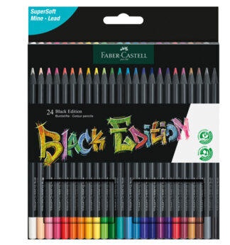Astuccio 24 matite colorate triangolare Black Edition Faber-Castell