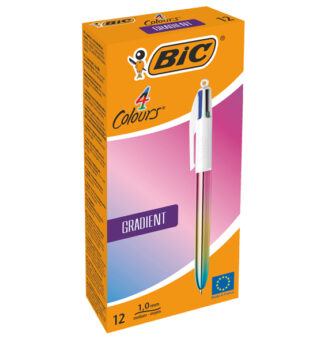 Scatola 12 penna sfera a scatto 4 Colori Gradient 1.0mm BIC