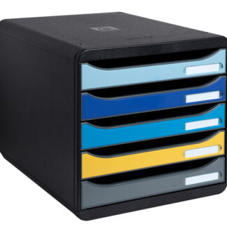 Cassettiera A4 5 cassetti BIG-BOX PLUS nero/multicolore Bee Blue Exacompta