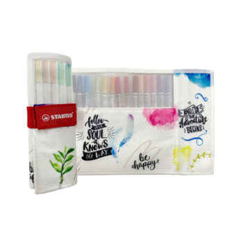 Rotolo 18 pennarelli Stabilo Pen 68 Brush colori assortiti