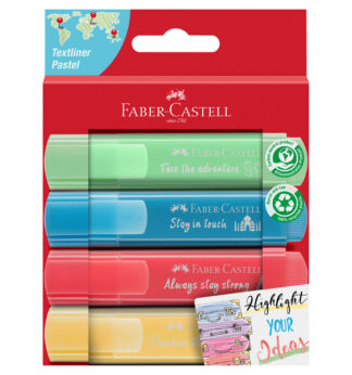 Astuccio 4 evidenziatori Textliner 46 in colori assortiti pastel Faber Castell
