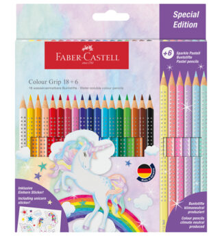 Astuccio 18+6 matite Colour Grip colori assortiti Faber Castell