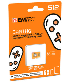 Emtec mSD 512GB UHS I U3 V30 A2 Gaming Arancione