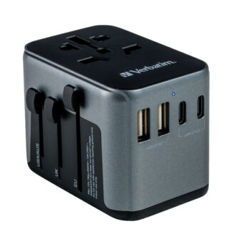 Adattatore da viaggio Verbatim UTA-03 PD30W / QC / 2xUSB / 2xType-C