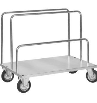 Carrello a pianale per carichi lunghi c/ 2 barre alte e 1 bassa 120x80x64/104cm