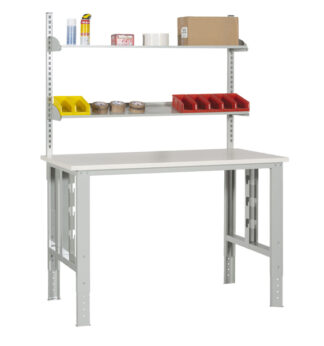 Tavolo da lavoro elevabile 150x84x78/115cm grigio/avorio
