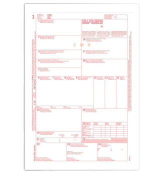 Lettera di vettura internazionale CMR snap 5copie autor.31x21cm Data Ufficio