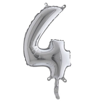 Palloncino in mylar h.36cm numero "4" argento Big Party