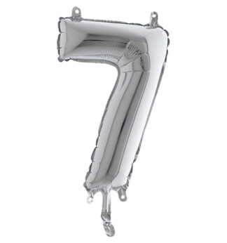 Palloncino in mylar h.36cm numero "7" argento Big Party
