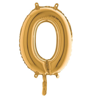 Palloncino in mylar h.36cm numero "0" oro Big Party
