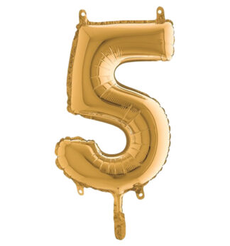 Palloncino in mylar h.36cm numero "5" oro Big Party