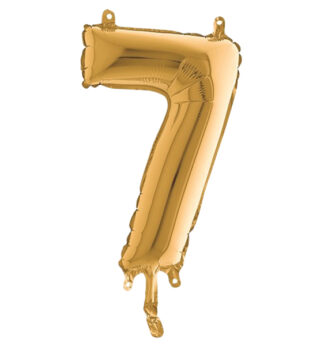 Palloncino in mylar h.36cm numero "7" oro Big Party
