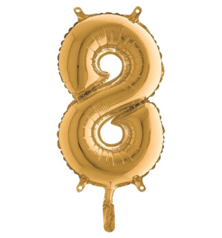 Palloncino in mylar h.36cm numero "8" oro Big Party