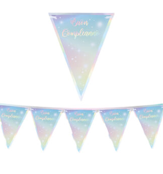 Festone bandiere Buon Compleanno Soft Rainbow lungh.3mt Big Party