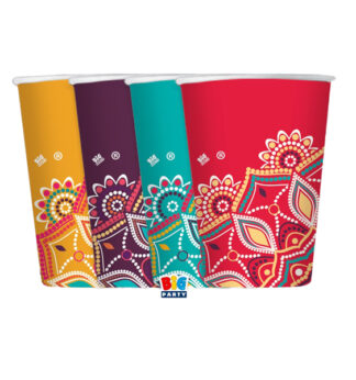 8 bicchieri in carta cc.200 Mandala Big Party