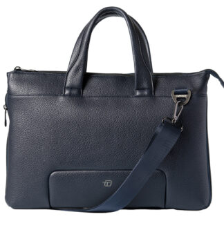 Borsa c/manici espandibile Gate Trended ecopelle dim.41x30x7cm blu InTempo