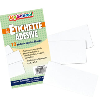 Bustina 12 etichette segnanomi 6,3x2,8cm bianco Ri.Plast