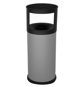Gettacarte autoestinguente con posacenere 40L in acciaio grigio Stilcasa