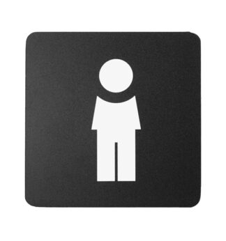 Pittogramma toilette uomo 16x16cm PVC nero/bianco Stilcasa