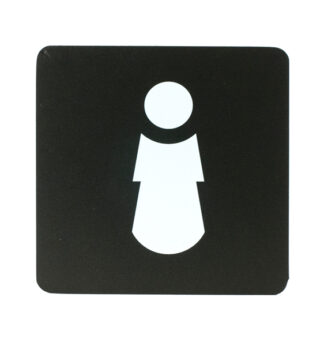 Pittogramma toilette donna 16x16cm PVC nero/bianco Stilcasa
