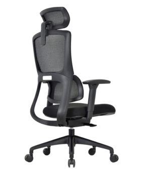 Poltrona semidirezionale Balance CH3255 nero in rete c/braccioli