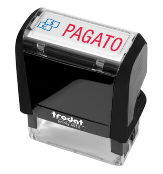Timbro Printy 4912 Office Eco nero 47x18mm "PAGATO" TRODAT