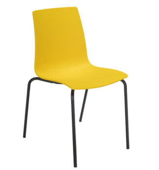 Seduta in polipropilene con base nero opaco Candy Giallo Grandsoleil