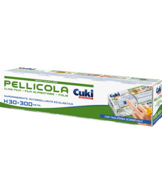 Roll pellicola trasparente PVC H300mm x 300mt con seghetto Cuki Professional