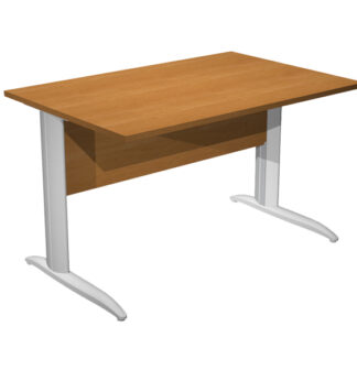 SCRIVANIA LINEARE 160X80cm NOCE CHIARO - fianchi grigio alluminio EASY