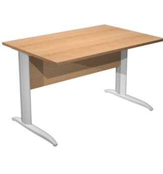 SCRIVANIA LINEARE 140X80cm FAGGIO - fianchi grigio alluminio EASY