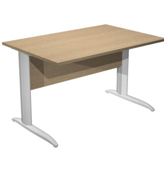 SCRIVANIA LINEARE 120X80cm ROVERE - fianchi grigio alluminio EASY