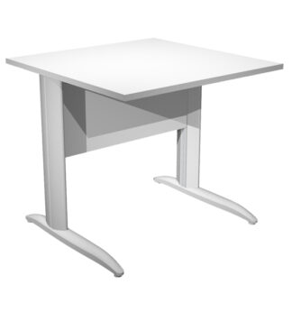 SCRIVANIA LINEARE 80X80cm BIANCO - fianchi grigio alluminio EASY