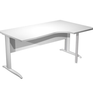 Scrivania Compact Destro 160x60/80/100cm bianco fianchi GRIGIO ALL. Easy
