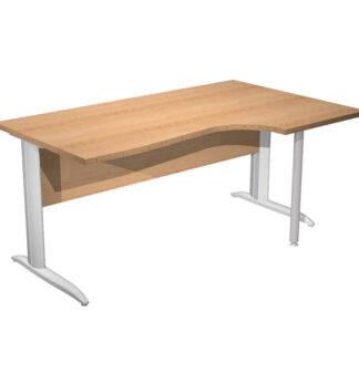 Scrivania Compact Destro 160x60/80/100cm FAGGIO/GRIGIO ALL. Easy
