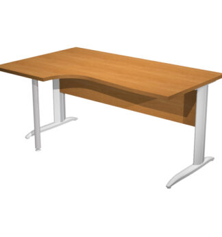 Scrivania Compact Sinistro 160x60/80/100cm NOCE CHIARO fianchi GRIGIO ALL. Easy