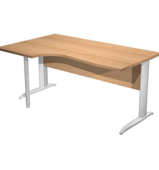 Scrivania Compact Sinistro 160x60/80/100cm FAGGIO fianchi GRIGIO ALL. Easy