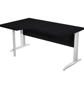 Scrivania Compact Sinistro 160x60/80/100cm NERO VENATO fianchi GRIGIO ALL. Easy