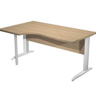 Scrivania Compact Sinistro 160x60/80/100cm ROVERE fianchi GRIGIO ALL. Easy