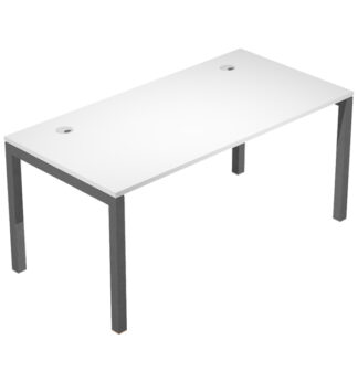 SCRIVANIA SINGOLA 160X80cm BIANCO - gamba antracite - AGORA'